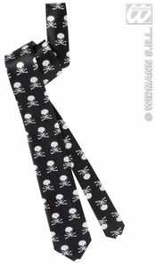 Satijnen stropdas met schedels