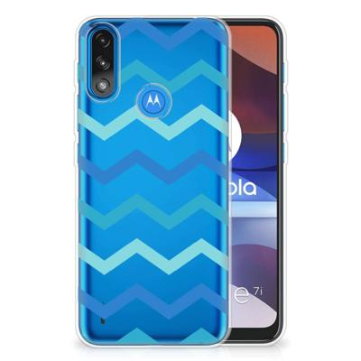 Motorola Moto E7/E7i Power | TPU bumper | Zigzag Blauw