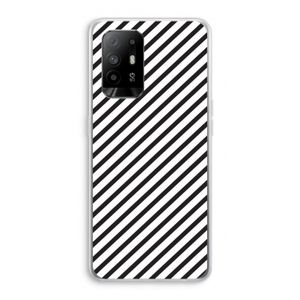 Strepen zwart-wit: Oppo A95 5G Transparant Hoesje