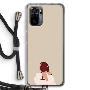 I drink wine: Xiaomi Redmi Note 10 Pro Transparant Hoesje met koord