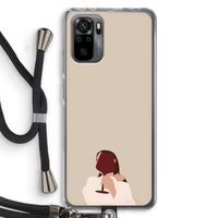I drink wine: Xiaomi Redmi Note 10 Pro Transparant Hoesje met koord