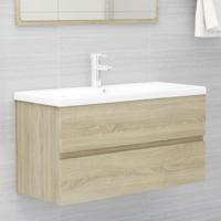 Wastafelkast met ingebouwde wastafel bewerkt hout sonoma eiken