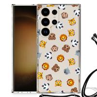 Doorzichtige Silicone Hoesje voor Samsung Galaxy S24 Ultra Dieren Emojis - thumbnail