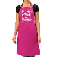 Moederdag cadeau schort - master chef mama - roze - keukenschort - verjaardag - barbecue/BBQ - thumbnail