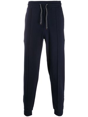 Brunello Cucinelli pantalon de jogging à taille élastiquée - Bleu