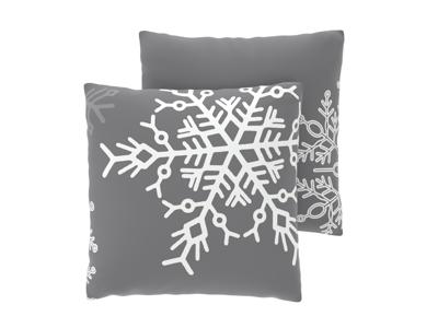 LIVARNO Set van 2 fleece kussenslopen 60 x 50 cm (Sneeuwvlokken)