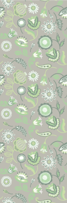Behang bloemen Delicate groene poolse bloemen
