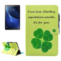 Samsung Galaxy Tab A 10.1 inch / T580 horizontaal Klavertje vier patroon PU leren Flip Hoesje met houder, slaap / ontwaak functie en opbergruimte voor