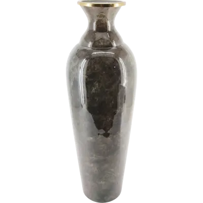 Vaas glas d26h77cm donkergrijs