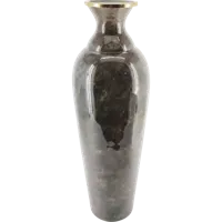 Vaas glas d26h77cm donkergrijs