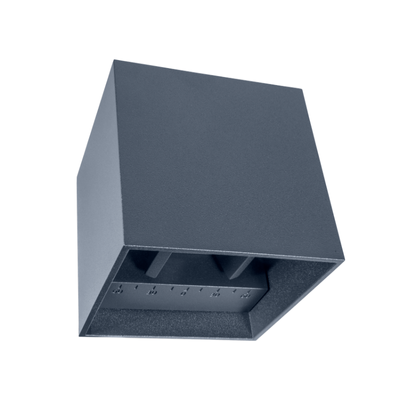 Wandlamp antraciet grijs RAL7016 CUBE 10x10x10cm 2300K Up en Down 6W 220 lumen dimbaar lichtbundels