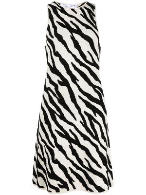 Proenza Schouler White Label robe courte en maille à imprimé tigré - Noir