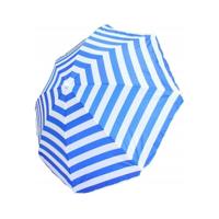 Parasol - blauw/wit - gestreept - D165 cm - verstelbare strandparasol