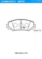 Remblokkenset, schijfrem ATE, u.a. fÃ¼r Toyota, Subaru - thumbnail