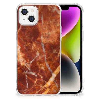 iPhone 14 Anti-Shock Hoesje Marmer Bruin iPhone 14 Anti-Shock Hoesje Marmer Bruin