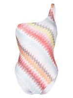 Missoni maillot de bain asymétrique à motif zigzag - Blanc - thumbnail