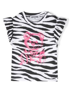 Moschino Kids t-shirt à imprimé zèbre - Blanc