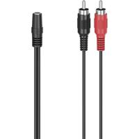 Hama 00205186 Cinch / Jackplug Audio Adapter [1x Jackplug female 3,5 mm - 2x Cinch-stekker] Zwart - thumbnail