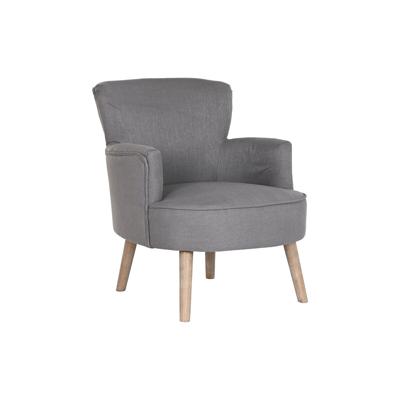 Leunstoel DKD Home Decor Spar Polyester Donker grijs (66 x 70 x 88 cm)