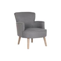 Leunstoel DKD Home Decor Spar Polyester Donker grijs (66 x 70 x 88 cm)