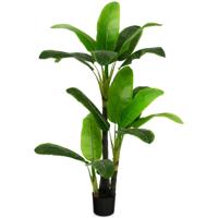 150 CM Kunstmatige Plant Kunstmatige Bananenboom Nep Tropische Palmboom Met 18 Grote Bladeren Realistische Groene Potplant