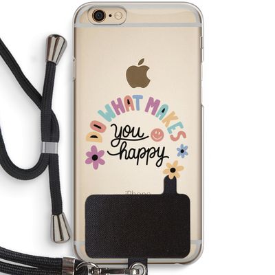 Happy days: iPhone 6 / 6S Transparant Hoesje met koord
