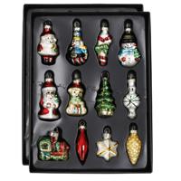 Kersthangers figuurtjes - 24x stuks - glas - kerstornamenten set - 22 x 16,5 cm