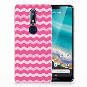 Nokia 7.1 TPU bumper Waves Pink