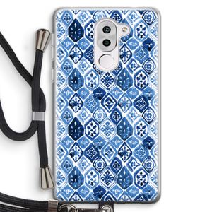 Blauw motief: Honor 6X Transparant Hoesje met koord