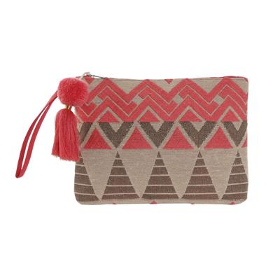Reistasje Home ESPRIT Beige Fuchsia 26 x 2 x 19 cm