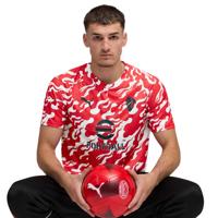 PUMA AC Milan Pre-Match Trainingsshirt 2025-2026 Wit Rood