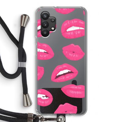 Bite my lip: Samsung Galaxy A32 5G Transparant Hoesje met koord