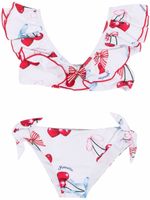 Monnalisa bikini à imprimé cerises - Blanc