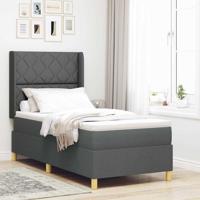 Boxspringbed met matras Donkergrijs 90 x 190 cm Stof