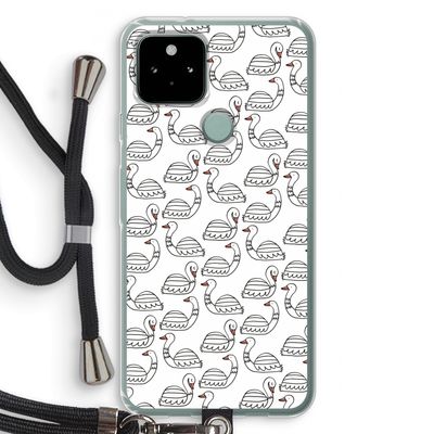 Zwanen: Pixel 5 Transparant Hoesje met koord