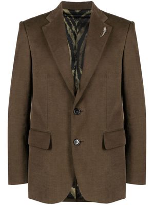 Roberto Cavalli blazer en laine à simple boutonnage - Vert