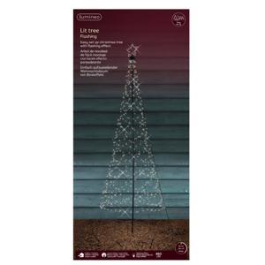 Vlaggenmast kerstboom met ster - verlichting - 480 leds - D160 x H320 cm - warm wit