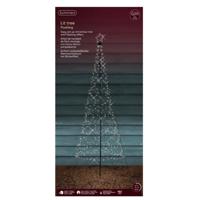 Vlaggenmast kerstboom met ster - verlichting - 480 leds - D160 x H320 cm - warm wit - thumbnail