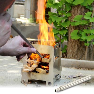 2 stks Outdoor Camping Fire tool RVS blazer picknick barbecue barbecue gereedschap intrekbare klap toorts specificatie: 8 secties