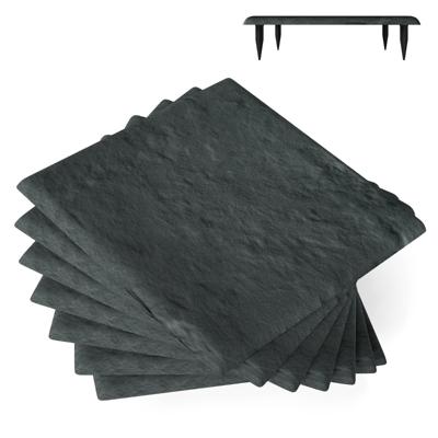 Stapstenen voor Tuin Set van 8 Tegels 40 x 40 cm Polypropyleen Stenen Tegels voor Gazon Tuinpaden Grijs