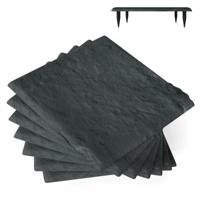 Stapstenen voor Tuin Set van 8 Tegels 40 x 40 cm Polypropyleen Stenen Tegels voor Gazon Tuinpaden Grijs