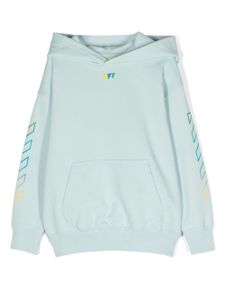 Off-White Kids hoodie à rayures Diag - Bleu