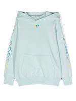 Off-White Kids hoodie à rayures Diag - Bleu - thumbnail