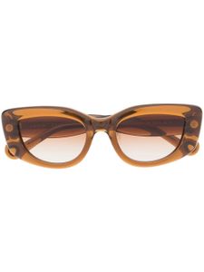 Lanvin lunettes de soleil à logo gravé - Marron