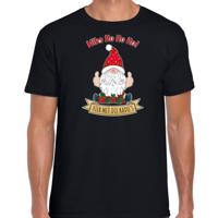 Fout kersttrui t-shirt - voor heren - Kado Gnoom - zwart - Kerst kabouters
