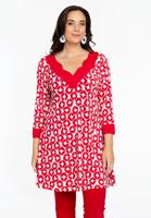 Yoek Tuniek wide bottom PENELOPE | Rood | Maat 54/56