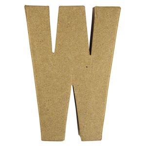 Letter W van papier mache onbeschilderd