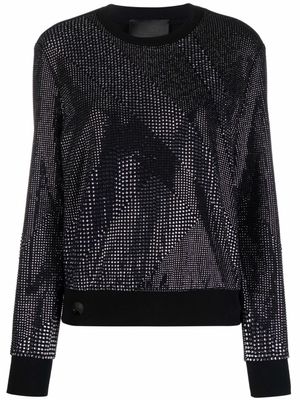 Philipp Plein sweat à ornements en cristal - Noir