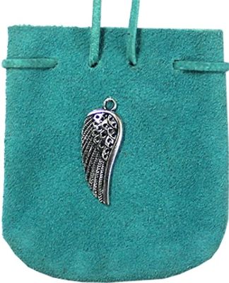 Suède Tasje Turqoise - Angel Wing