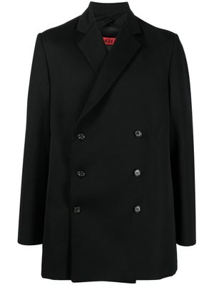 424 manteau en laine à boutonnière croisée - Noir